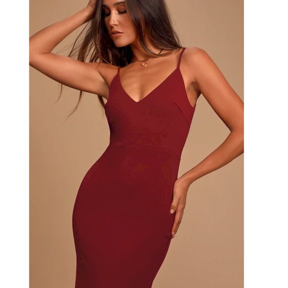 Lulu's Infinite Glory Burgundy Maxi Dress Size XXS NWOT - Picture 2 of 11